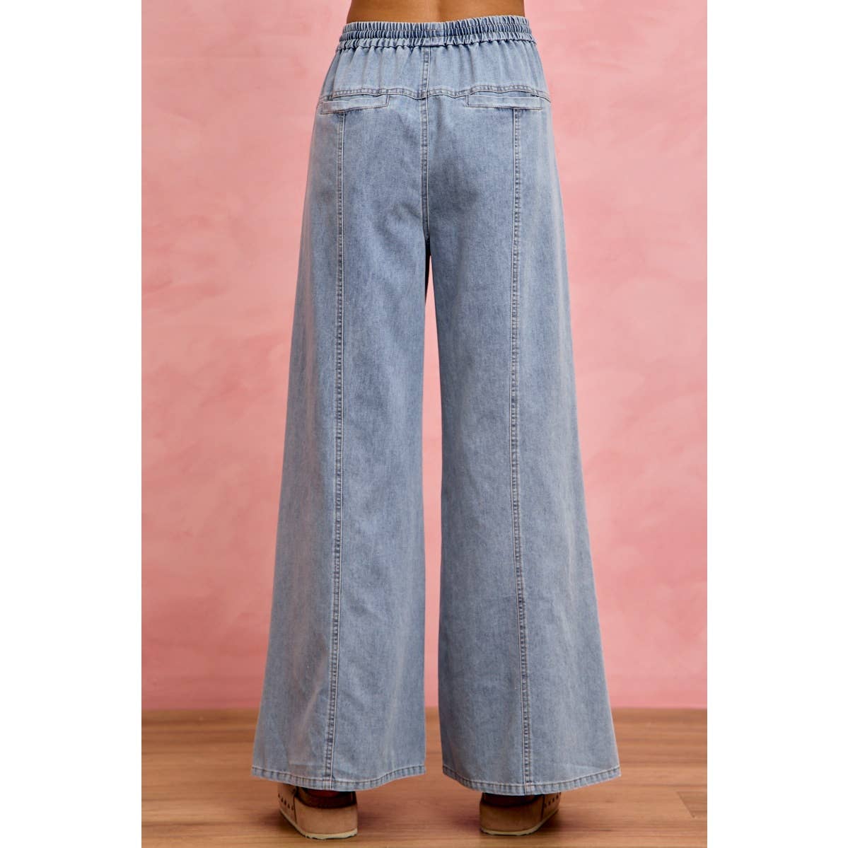 Elastic Wide Leg Jeans