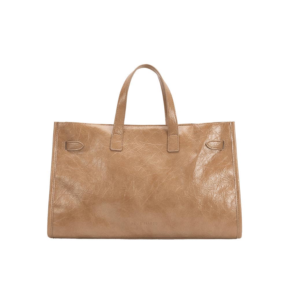 Sutton Tan Recycled Vegan Leather Tote Bag