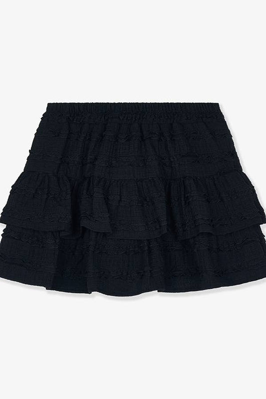 Layered in Lace Mini Skirt in Black