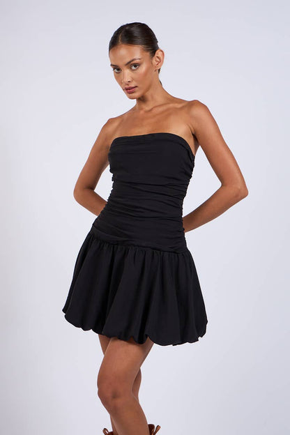Ruched Body Bubble Mini Dress
