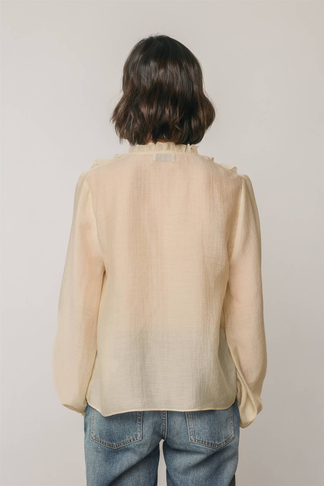 Ruffled V Neck Blouse