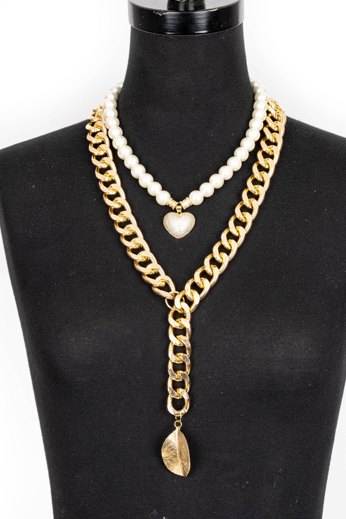 Gold Chain & Pearl Layered Necklace with Star Charm