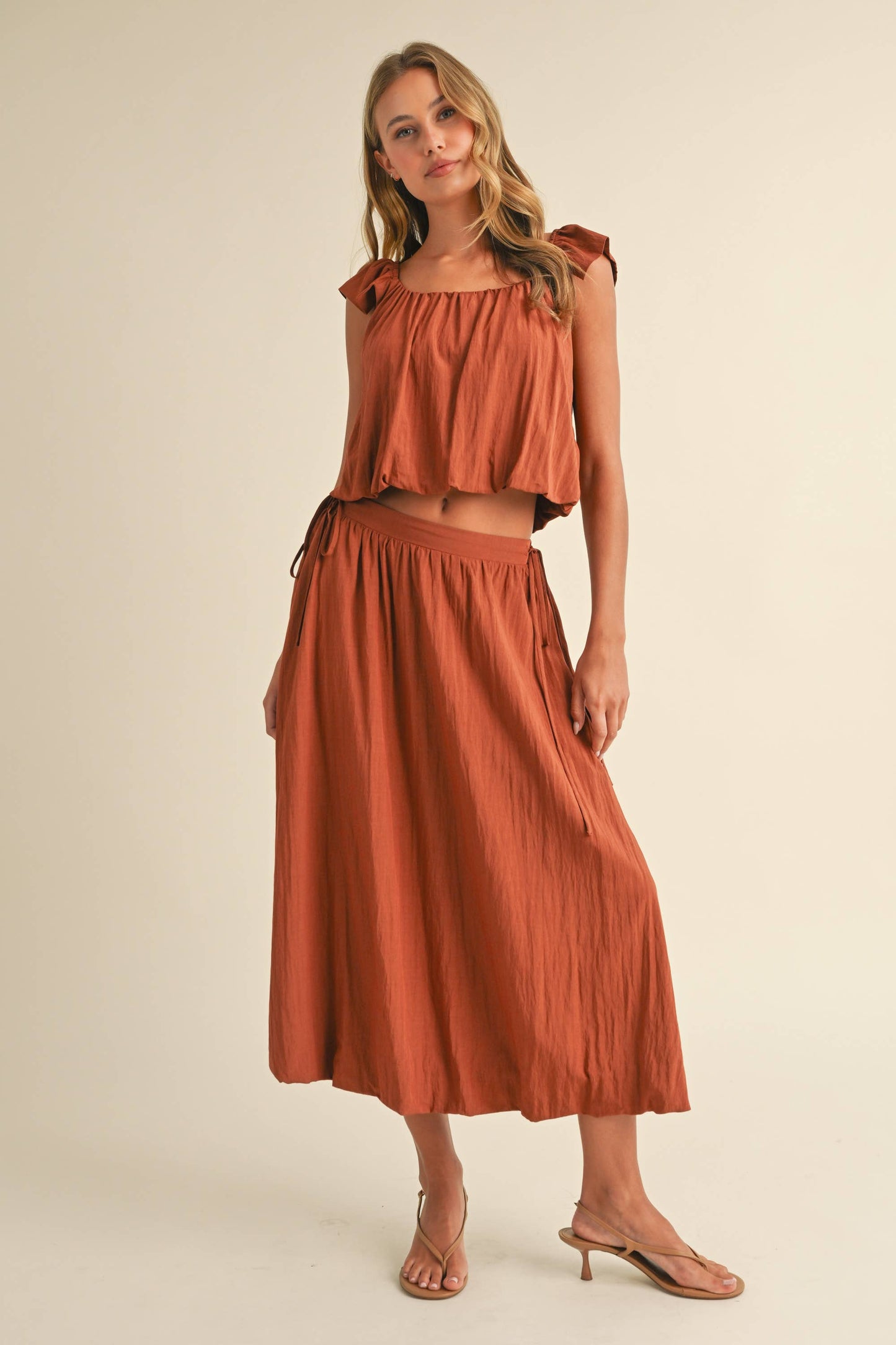 Sleeveless Top & Bubble Skirt Set