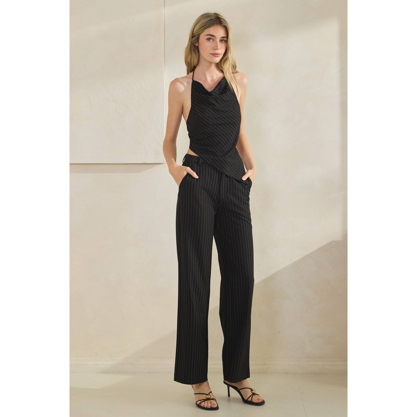 Stripe Halter Top & Pant Set