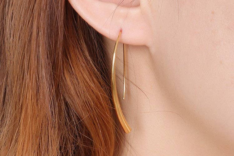 18K Gold PVD Plated Waterproof Stainless Steel Hoop Earrings - 7063