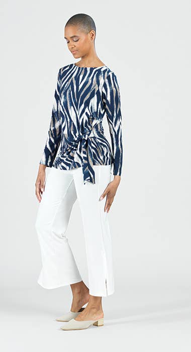 Signature Side Slit Ankle Pant: White
