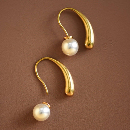 18K Gold Plated Waterproof Stainless Steel Hoop Earrings - 7167