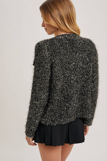 PEARL BUTTON SWEATER JACKET