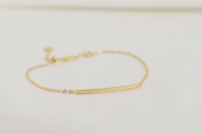 Silver Diamond Bracelet - Bezel Bracelet - Clover Bracelet