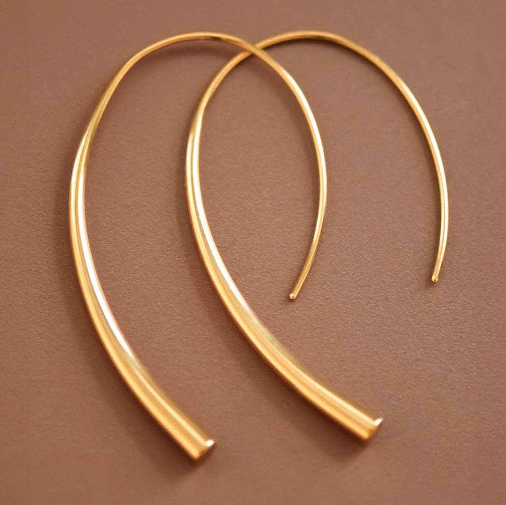 18K Gold PVD Plated Waterproof Stainless Steel Hoop Earrings - 7063