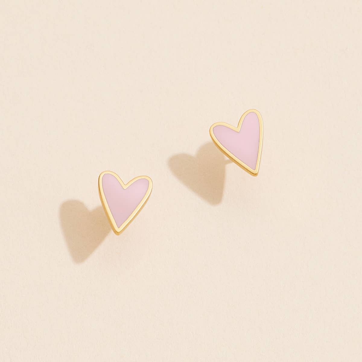 Enamel Heart Stud Earrings