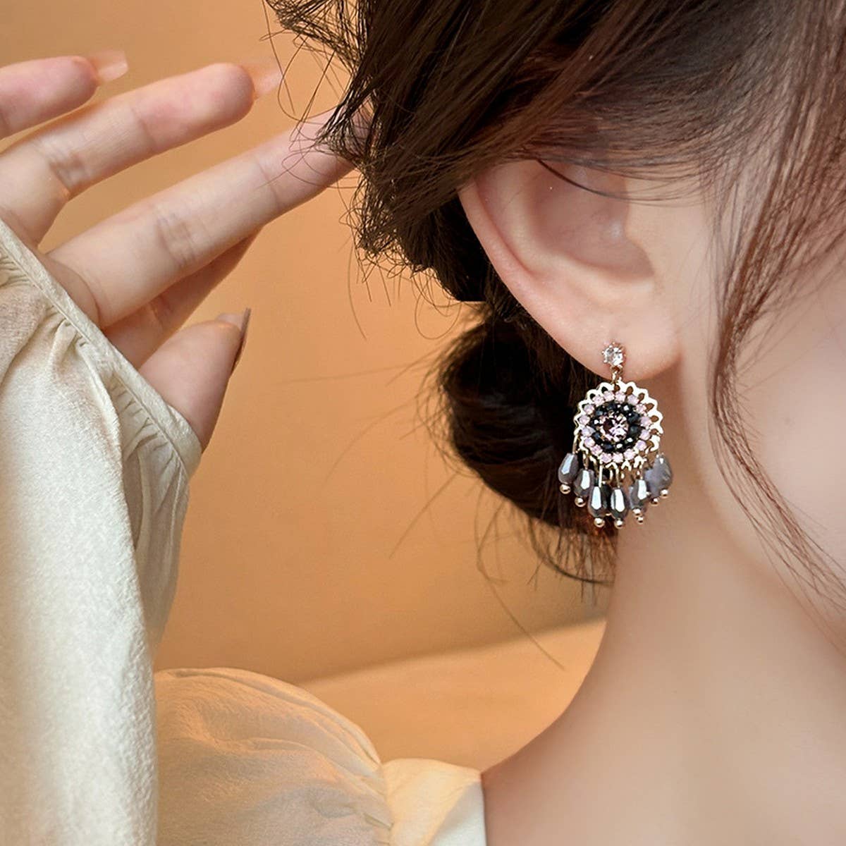 Flower Fashion Tassel Earrings