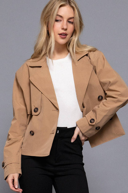 Crop Trench Coat Black or Khaki