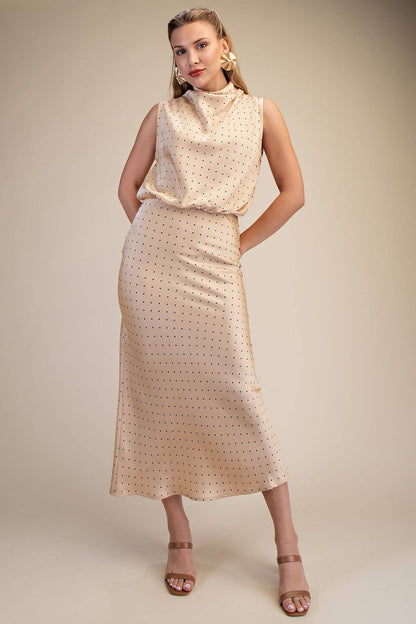 Polka Dot High Neck Top