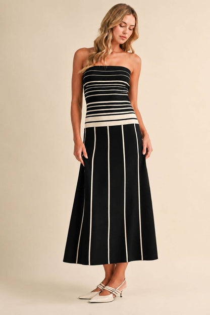 Striped Sweater Maxi Dress