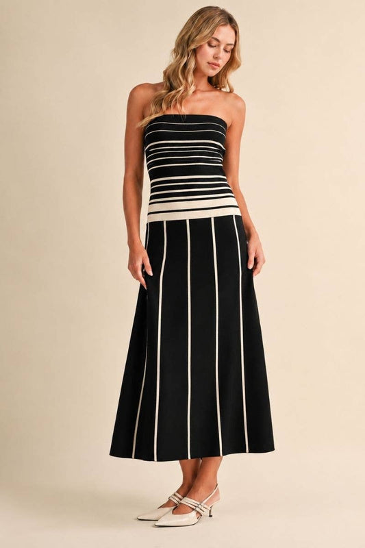 Striped Sweater Maxi Dress