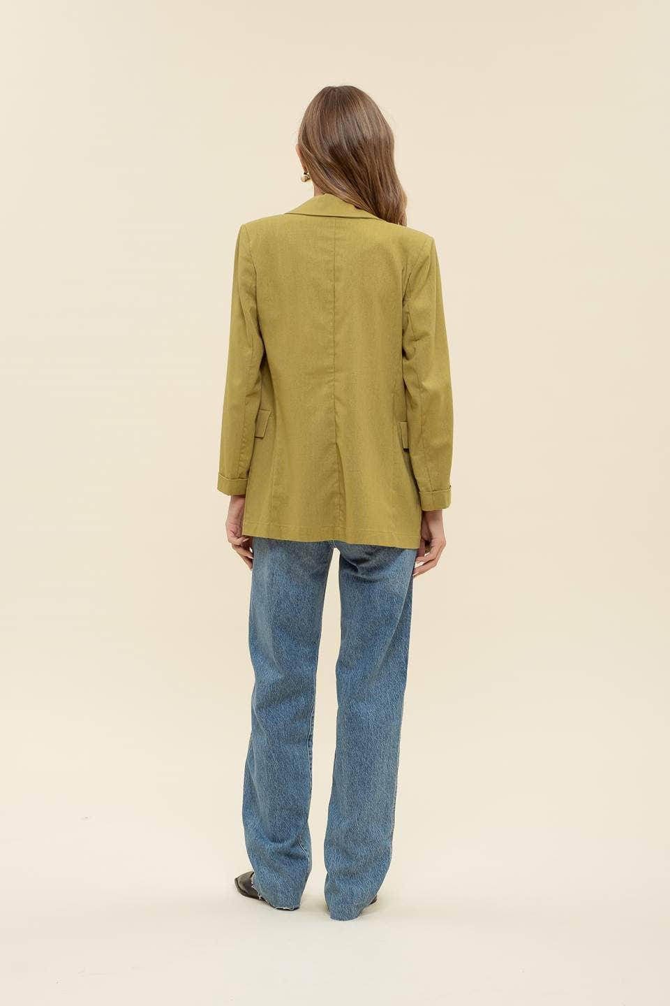 3/4 CUFF SLEEVE COLLARED BLAZER