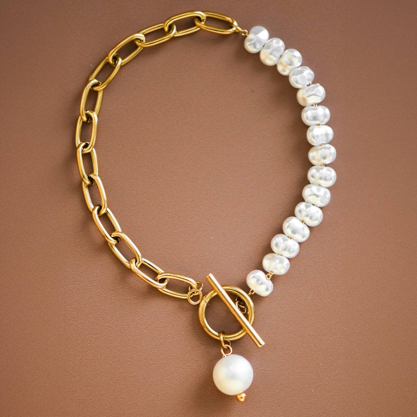 18K Gold Plated Waterproof Stainless Steel Chain Bracelet - 7072