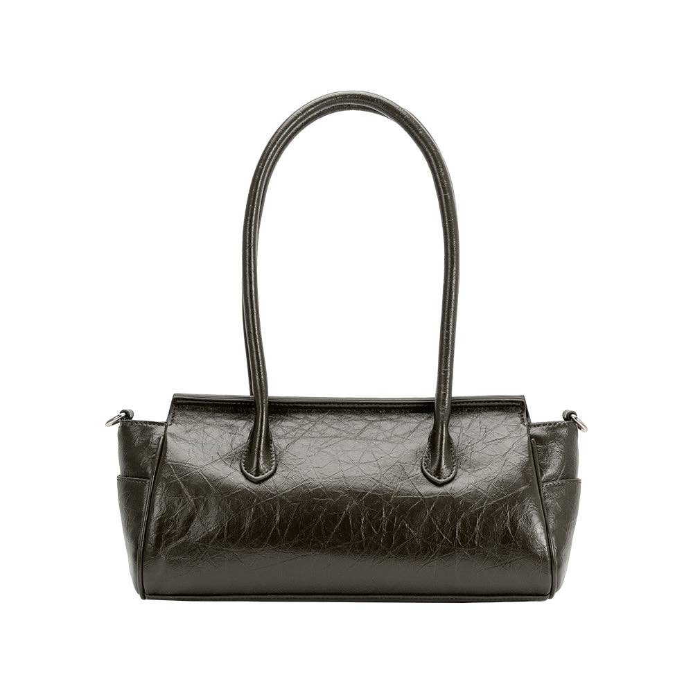 Ruthie Olive Recycled Vegan Leather Shoulder Bag