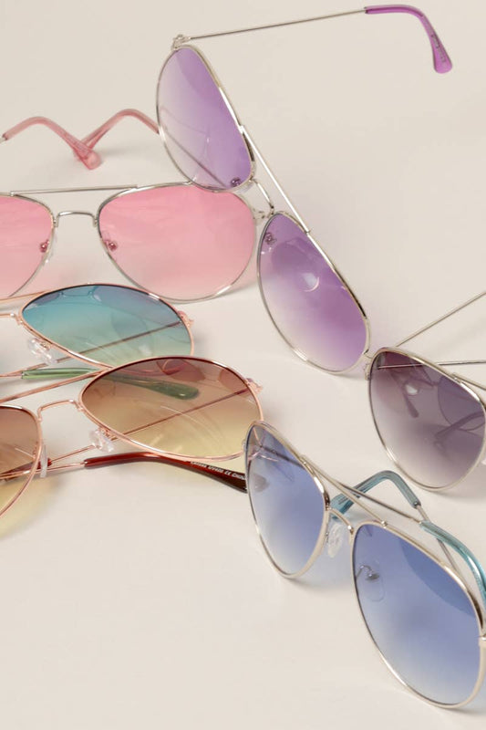 Tinted Lenses Metal Frame Aviator Sunglasses