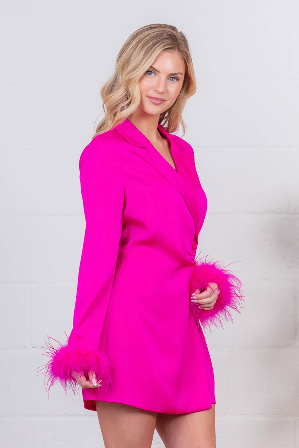 LR70066T-Satin romper with feather detail sleeve