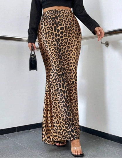 Ladies Leopard Mermaid Skirt