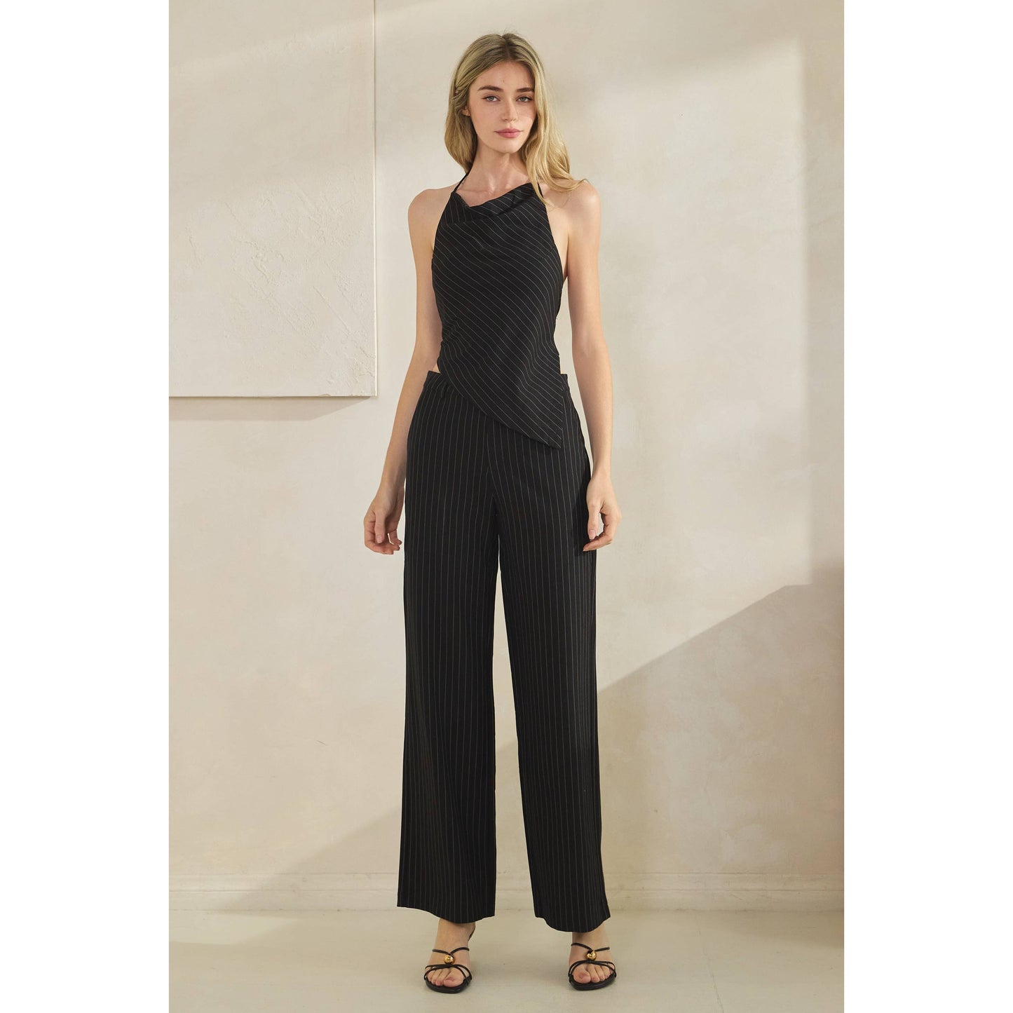 Stripe Halter Top & Pant Set