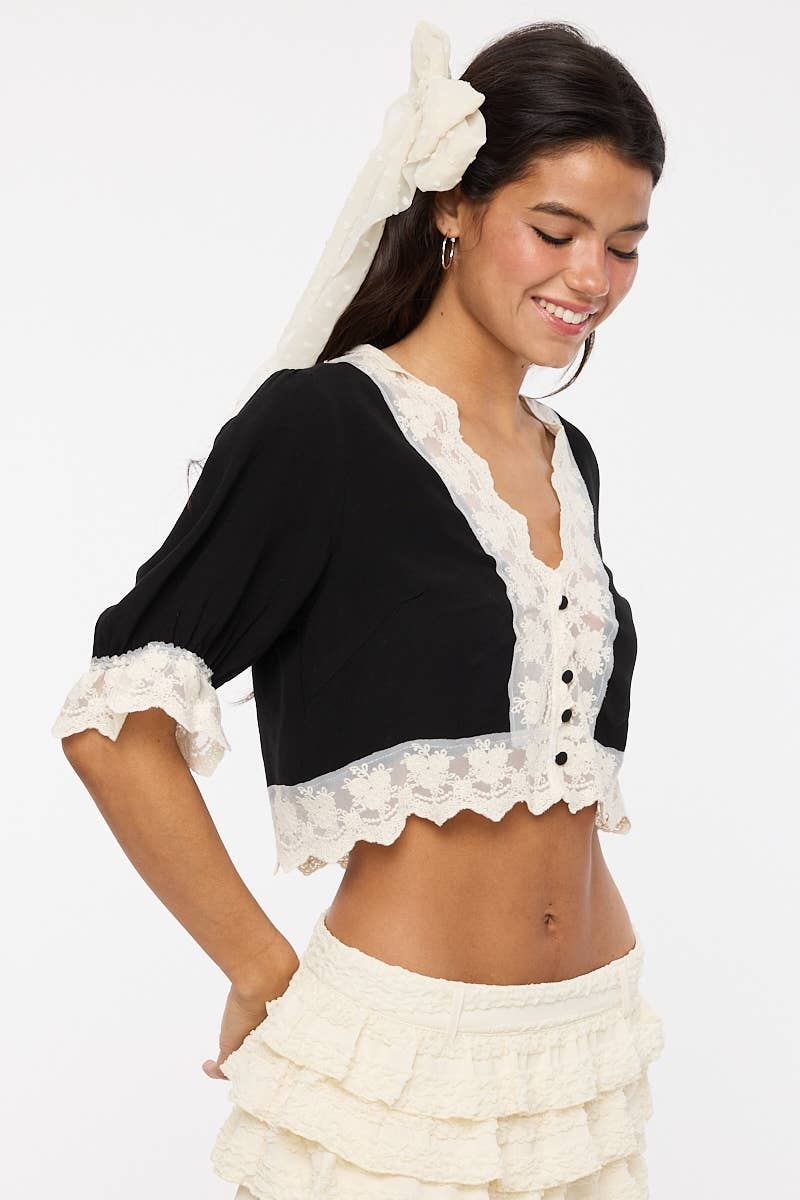Lace Trim Top