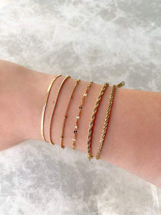 Dainty Gold Bracelets - Waterproof Chain Bracelets for Women
