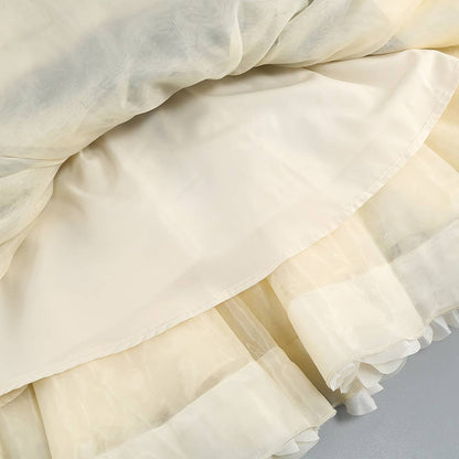 Retro Black & White Square Neck Tutu Party Dress