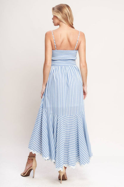 Blue Striped Woven Dress