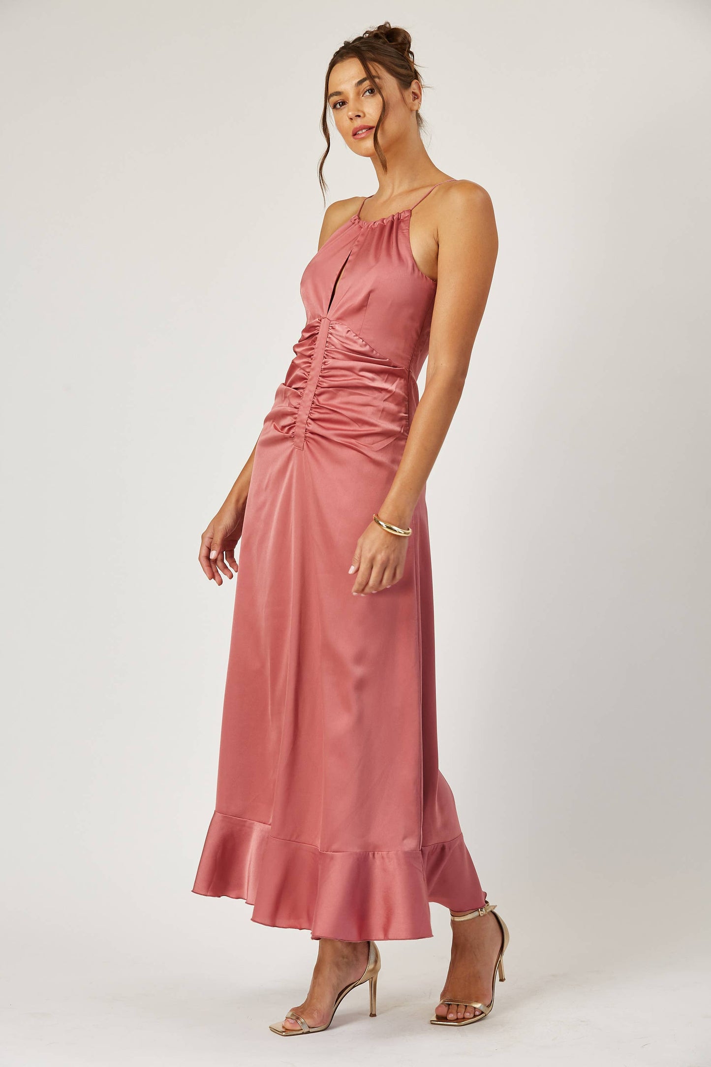 Arya cinched front halter dress