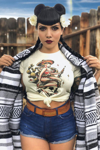 La Valiente Fitted Tee in Ivory