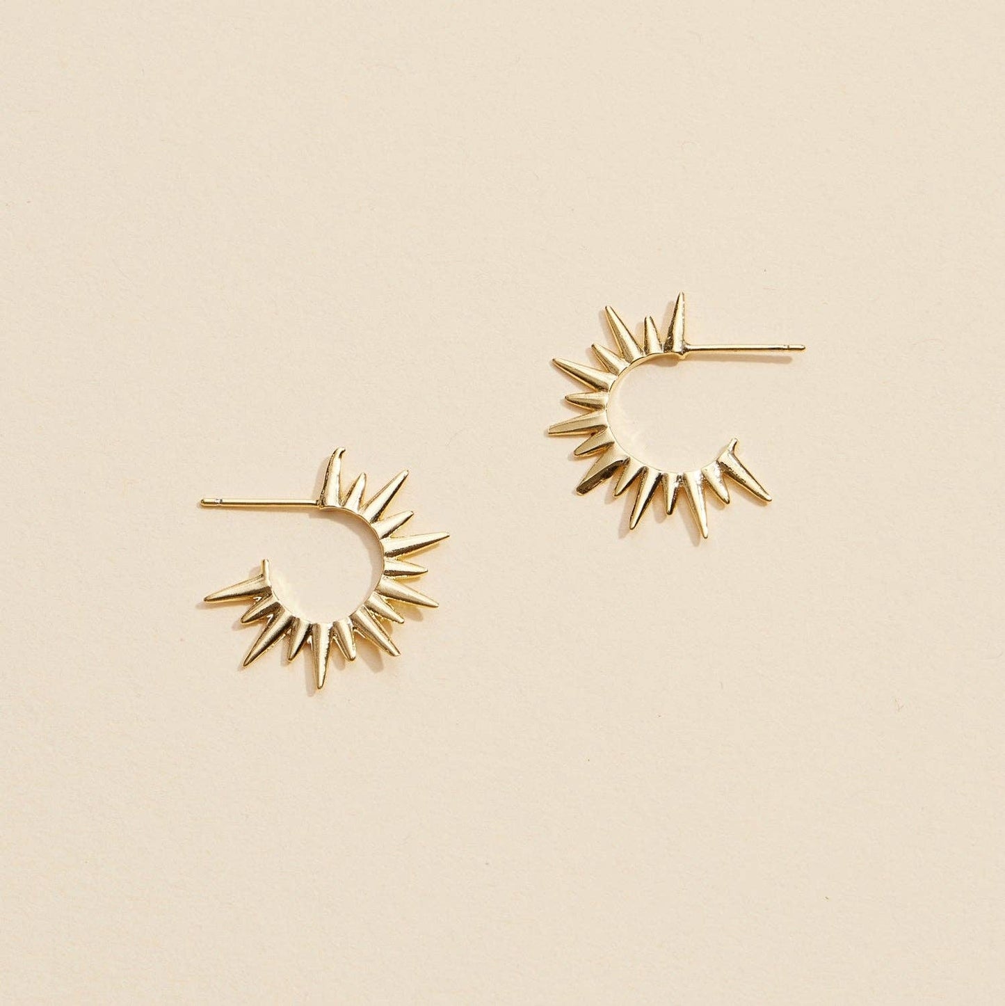 Elegant Sun Gold-Dipped Hoop Earrings