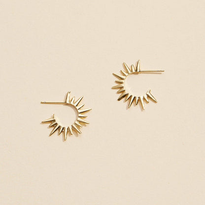 Elegant Sun Gold-Dipped Hoop Earrings
