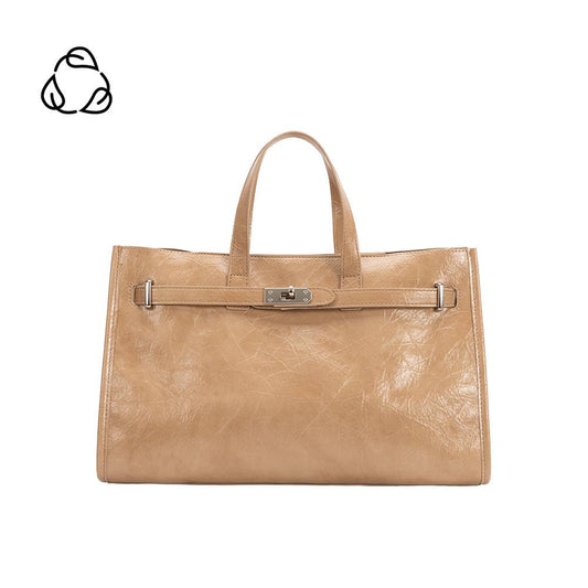 Sutton Tan Recycled Vegan Leather Tote Bag