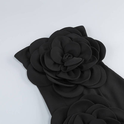 3D Flower Tube Dress - Bold Elegance