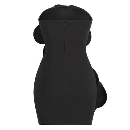 3D Flower Tube Dress - Bold Elegance
