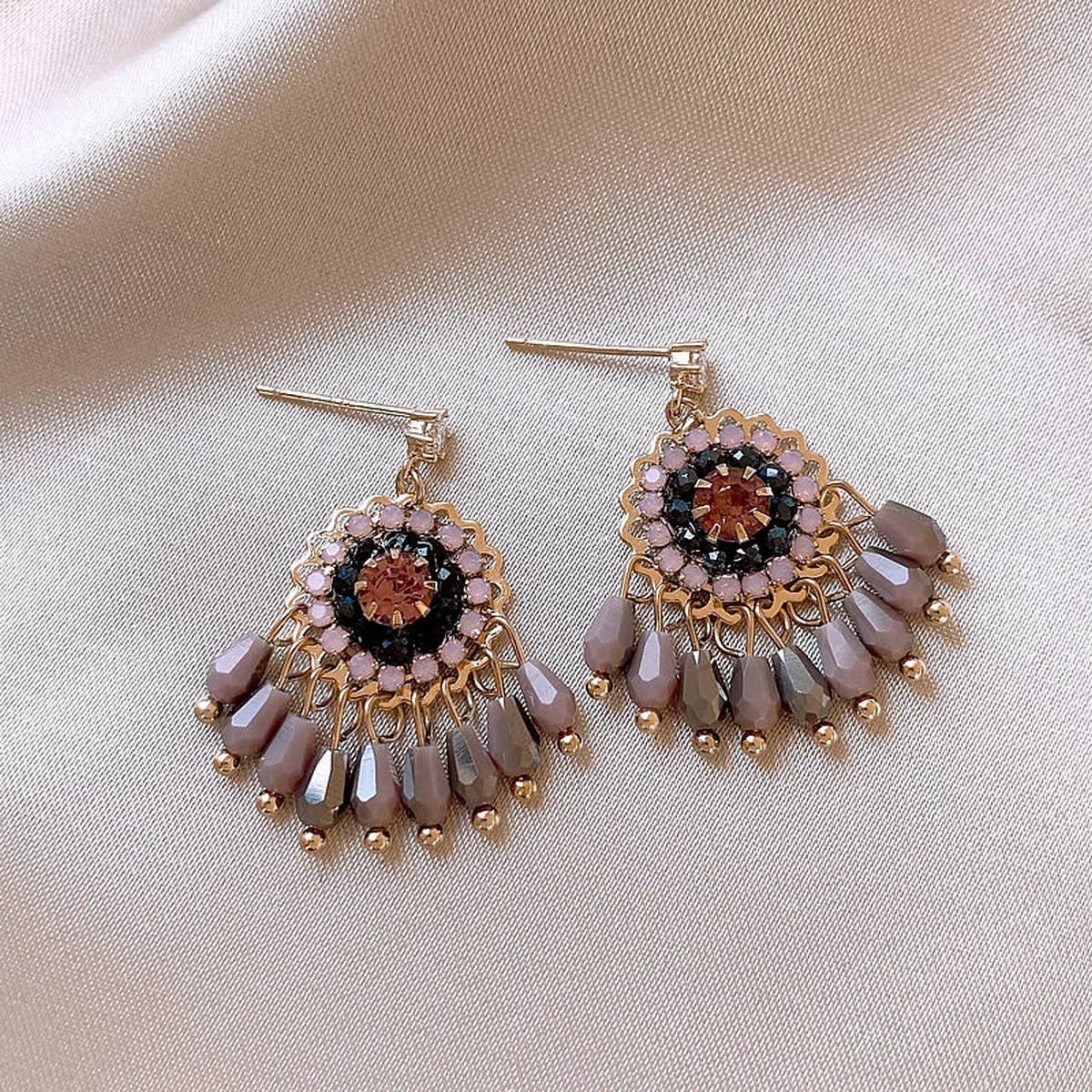 Flower Fashion Tassel Earrings
