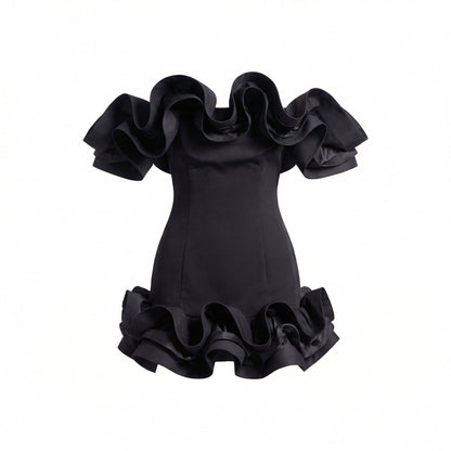 Asymmetric Sculptural One-Shoulder Bodycon Dress