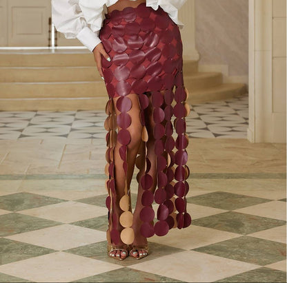 Bordeaux Scallop Skirt