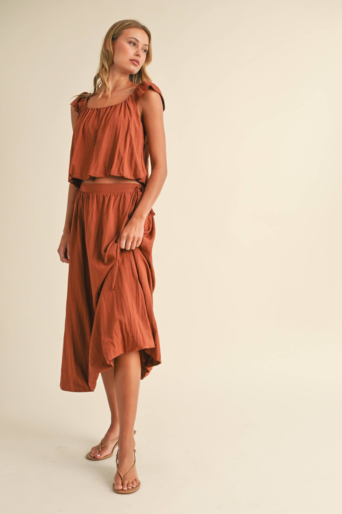 Sleeveless Top & Bubble Skirt Set