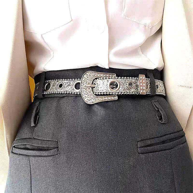 Vintage Rhinestone Shiny Punk Belt DPWB0325