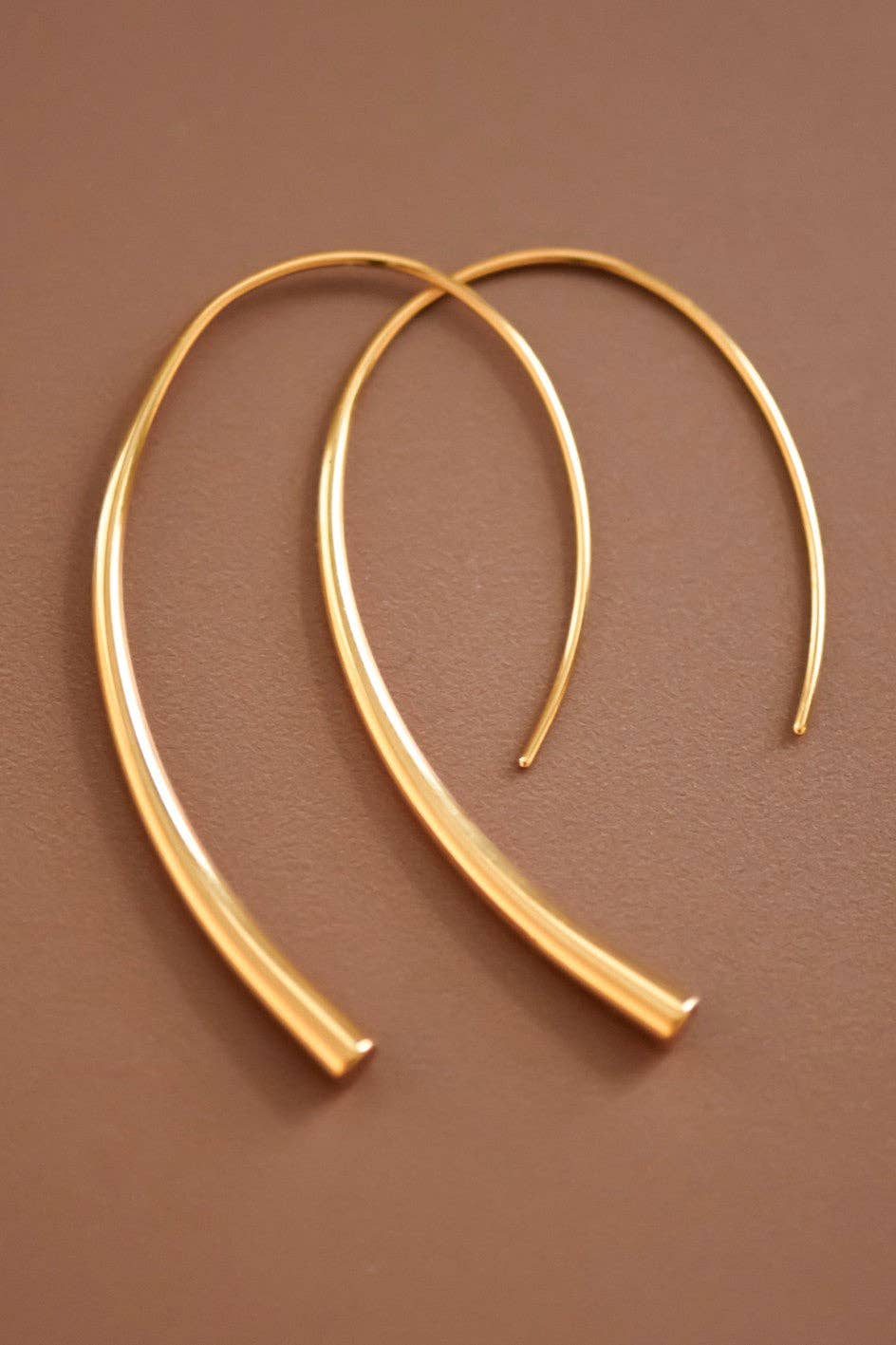 18K Gold PVD Plated Waterproof Stainless Steel Hoop Earrings - 7063