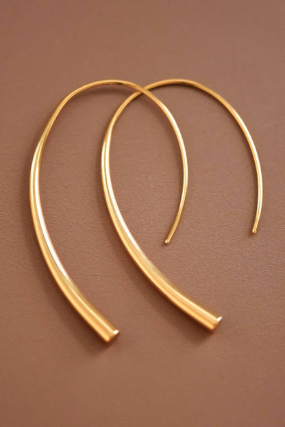 18K Gold PVD Plated Waterproof Stainless Steel Hoop Earrings - 7063
