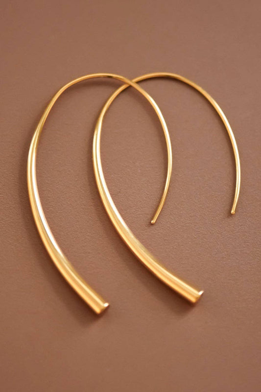 18K Gold PVD Plated Waterproof Stainless Steel Hoop Earrings - 7063
