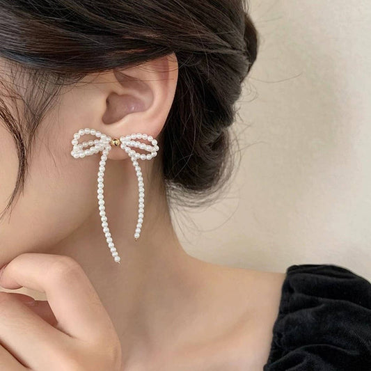 Sweet and Gentle Retro Bow Earrings