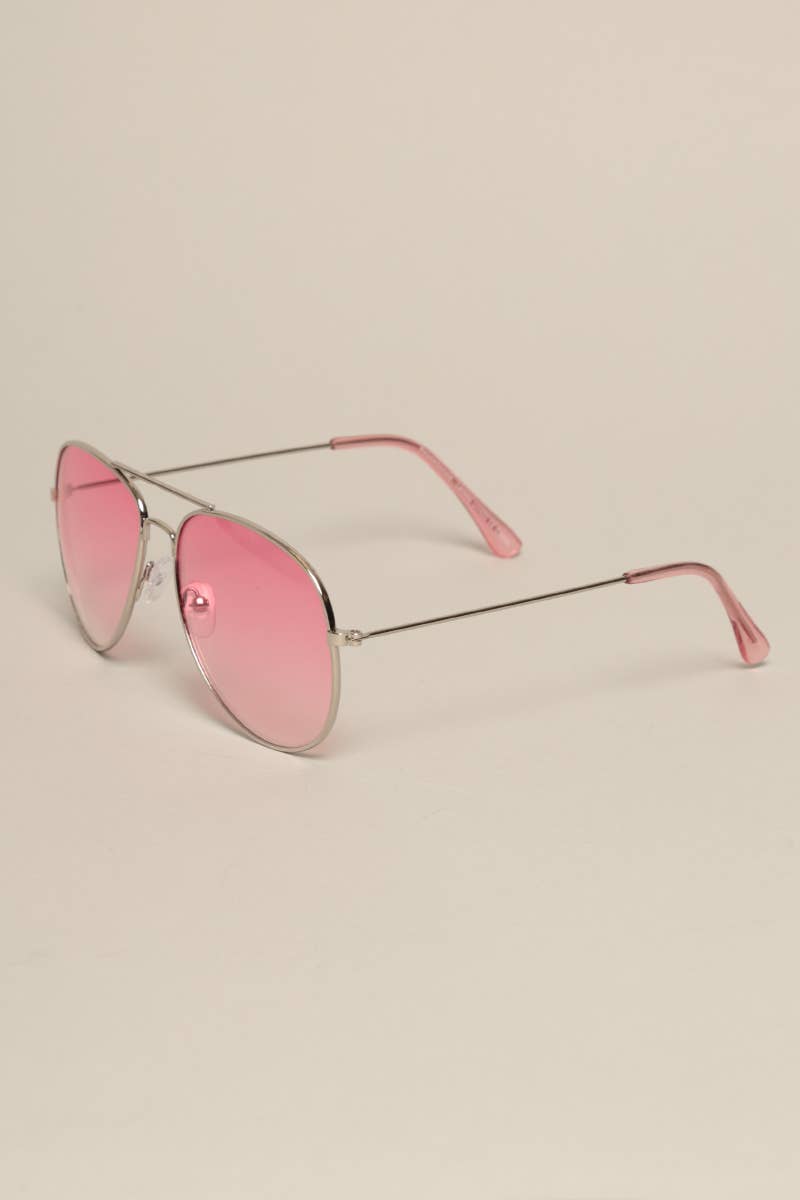 Tinted Lenses Metal Frame Aviator Sunglasses