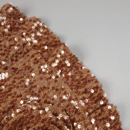 3D Floral Sequin Strapless Ruffle Evening Dress