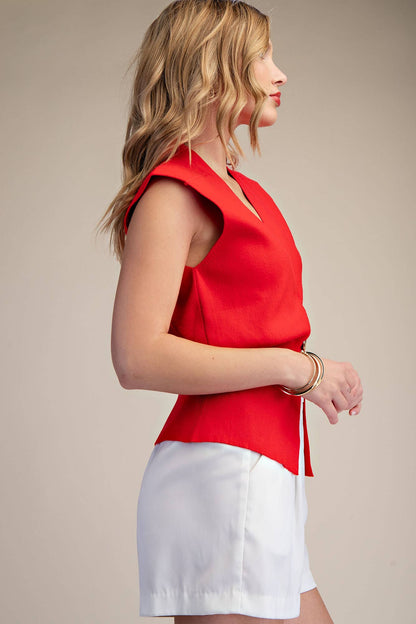 Sleeveless V-Neck Knit Vest